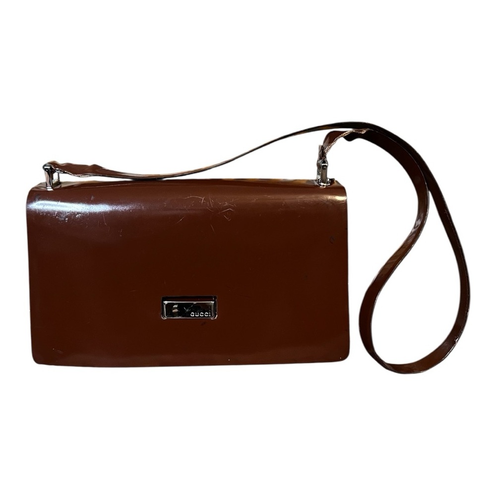 Gucci Burgundy Patent Leather Shoulder Bag